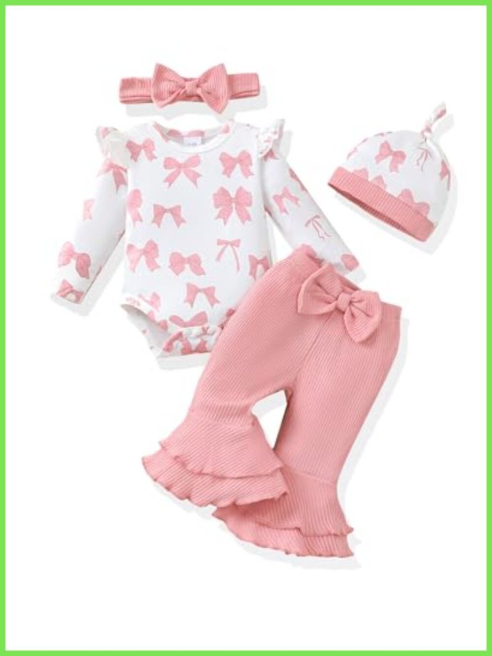 Baby Girl 2-Piece Ruffle Top Bell-Bottom Pants Set
